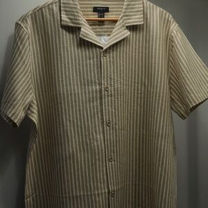 Linen-Blend Striped Shirt
